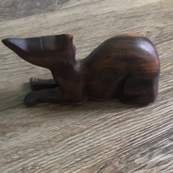 VTG Mid century modern hand carved wooden cat sculpture. Retro MCM - Picture 3 of 10